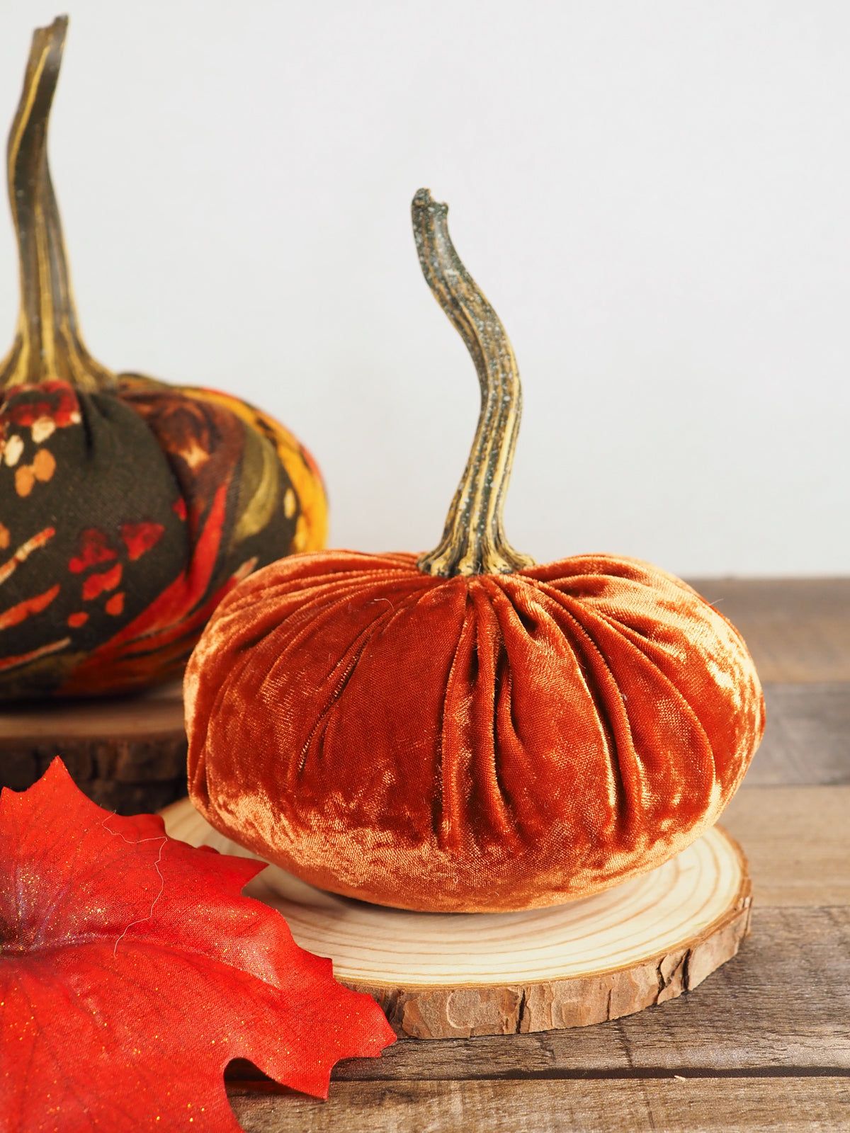 Handmade Velvet Pumpkin Set - Autumn Collection