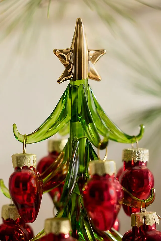 Heart Ornaments Glass Tabletop Tree | Terrain