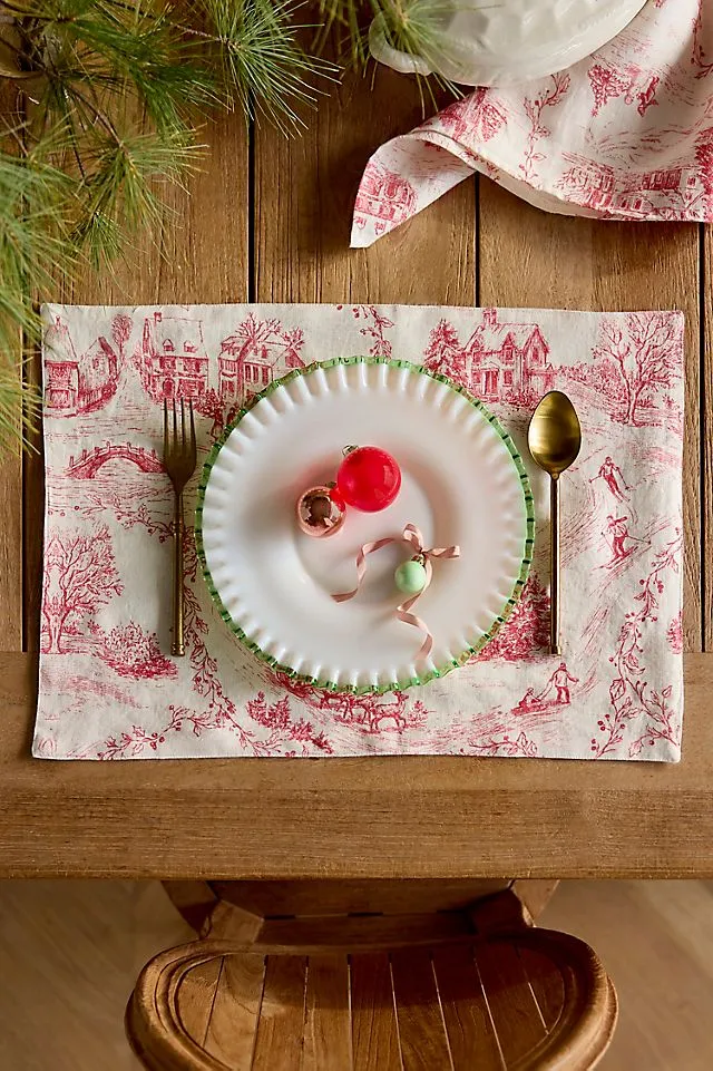 Holiday Toile Linen Placemat | Terrain
