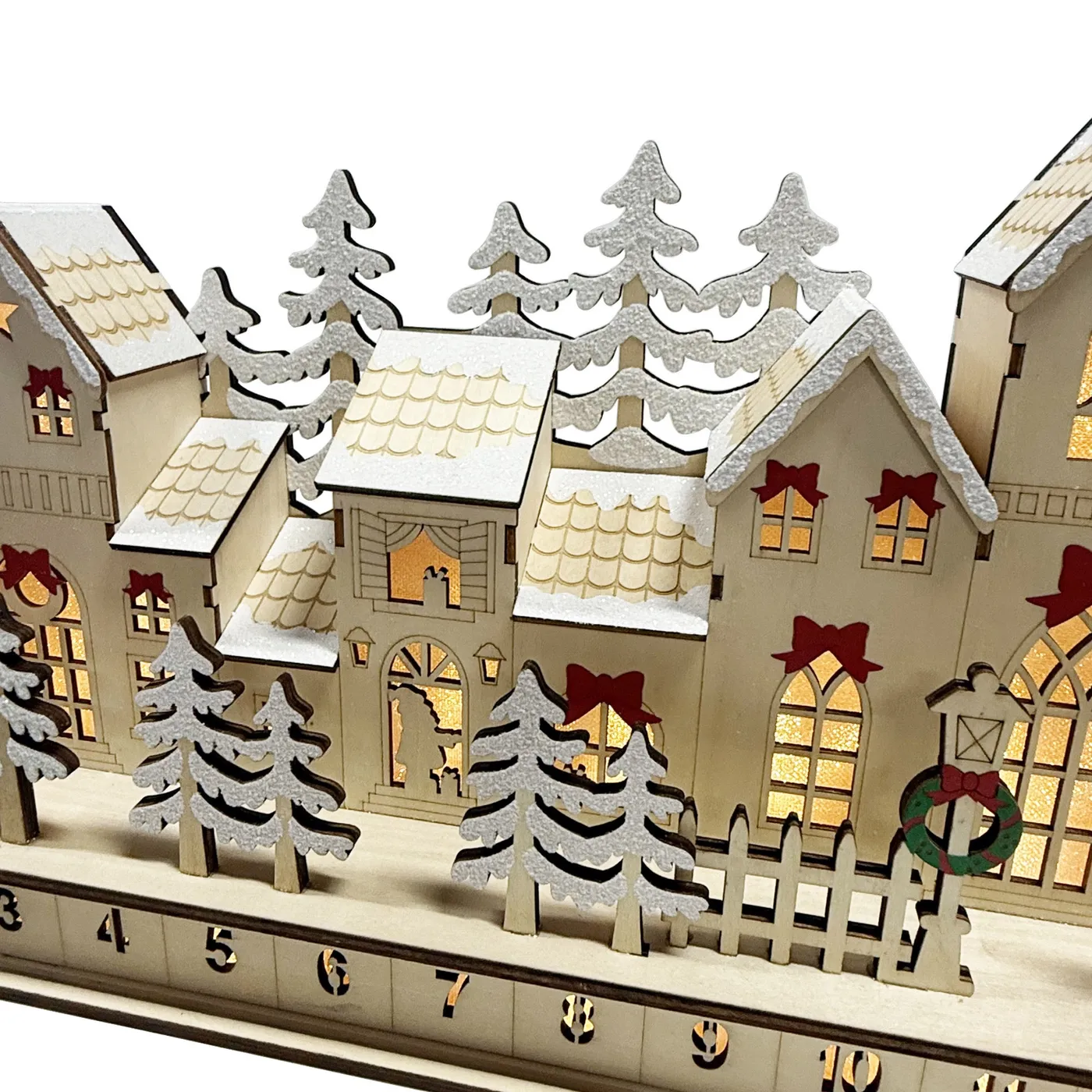 Holiday Wooden Village LED Advent Calendar 76.2 cm (30 in.) | Costco