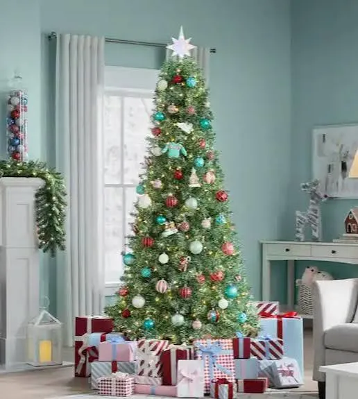 Home Accents Holiday 7 ft Silver-Green Tinsel Spruce LED $39.98 Shipped