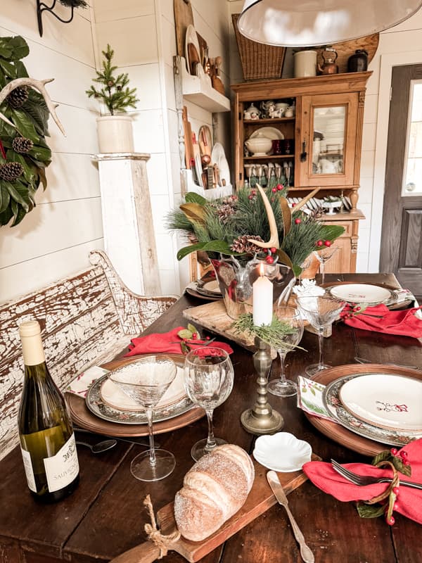 How To Set A Cozy Cabin Christmas Table - The Ponds Farmhouse