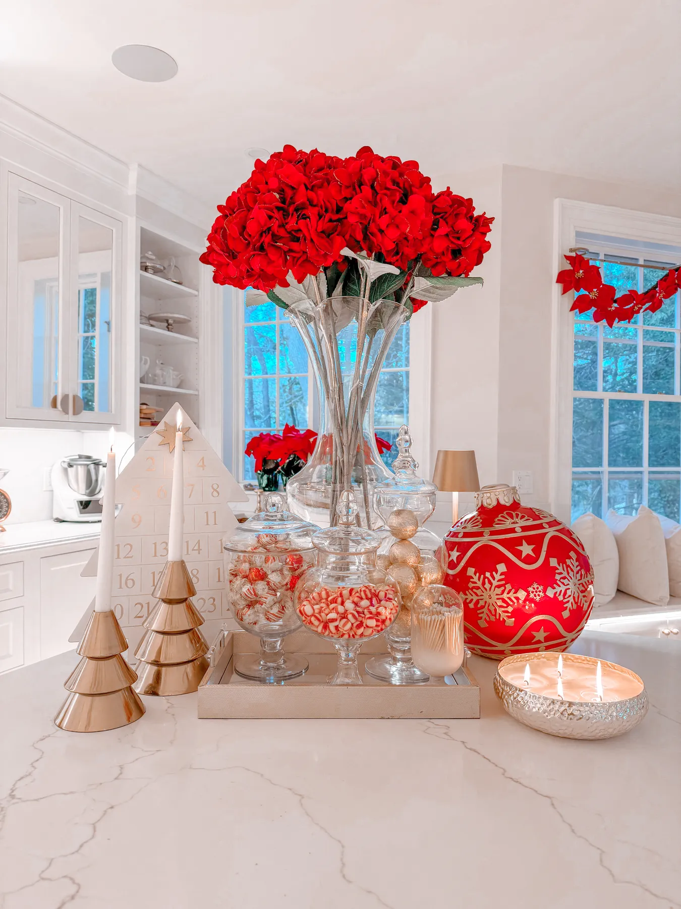 HOW TO STYLE YOUR KITCHEN FOR CHRISTMAS:A RED,WHITE AND GOLD FESTIVE DREAM  • The Finer Things