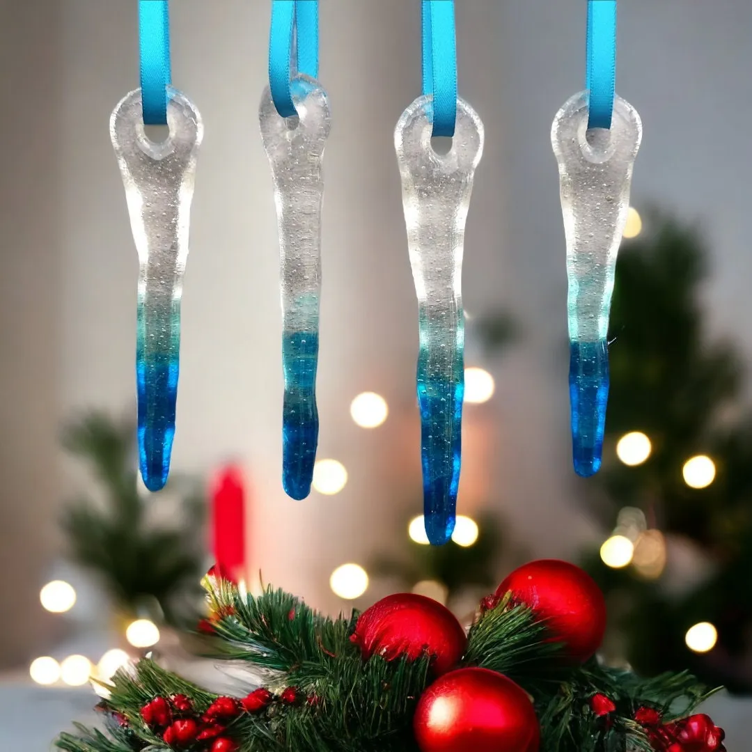 Icicles - Set of 4 Hanging Decorations – Glass By Genea