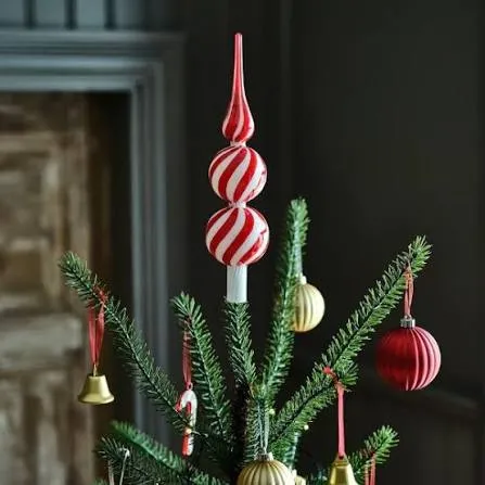 Ikea Ikea VINTERFINT Glass Tree Topper Red/White 11 Inch 12.99