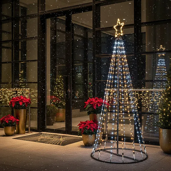 Illuminated Multi Action Pyramid Tree
