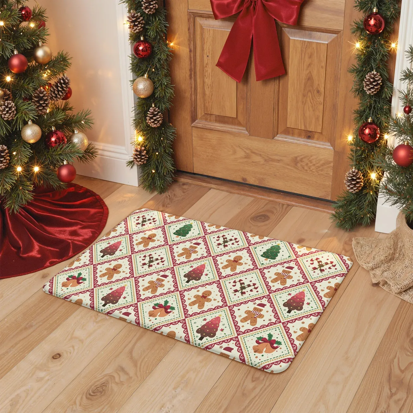 Isolde Christmas Gingerbread Man Padded Anti Fatigue Kitchen Mat