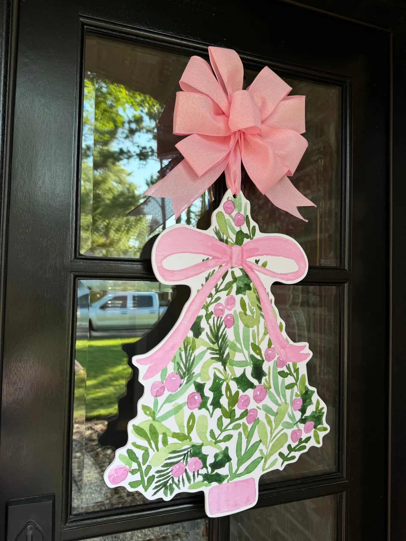 Joan Pink Bow Christmas Tree Door Hanger - HTH x Be Sweet Ink