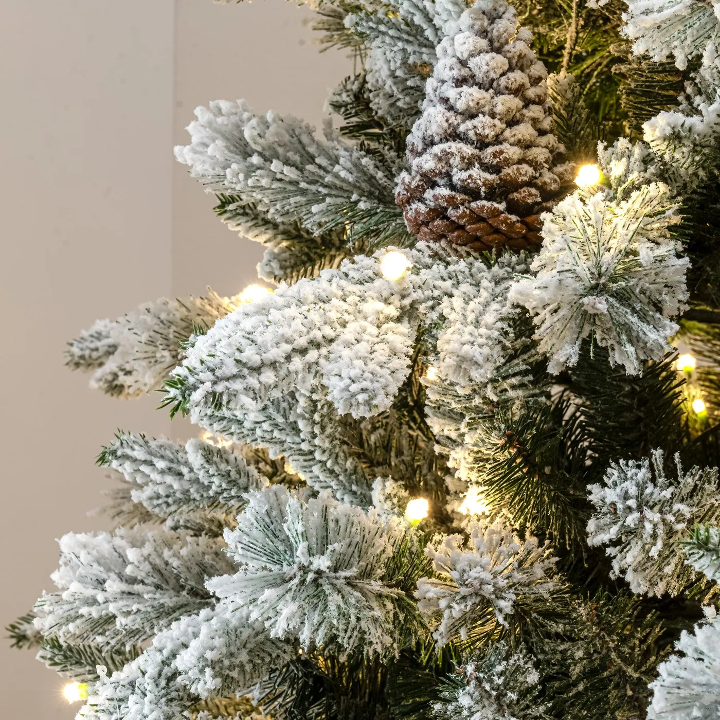 Kensington Fir Artificial Pre-Lit Frosted PE Christmas Tree 6.5ft Flocked  Christmas Tree