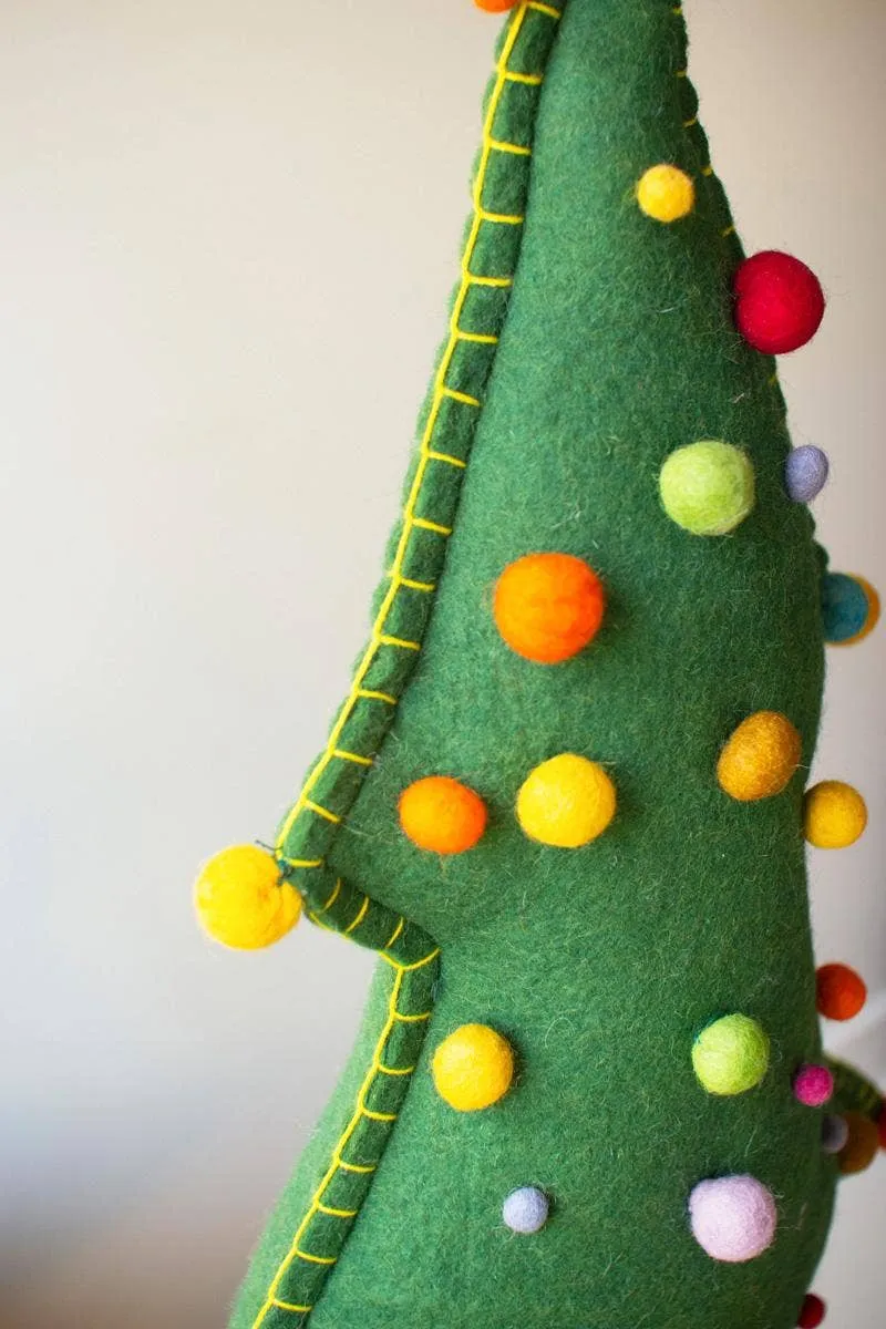 LARGE FELT CHRISTMAS TREE ON WOOD BASE — The Golden Antler Boutique