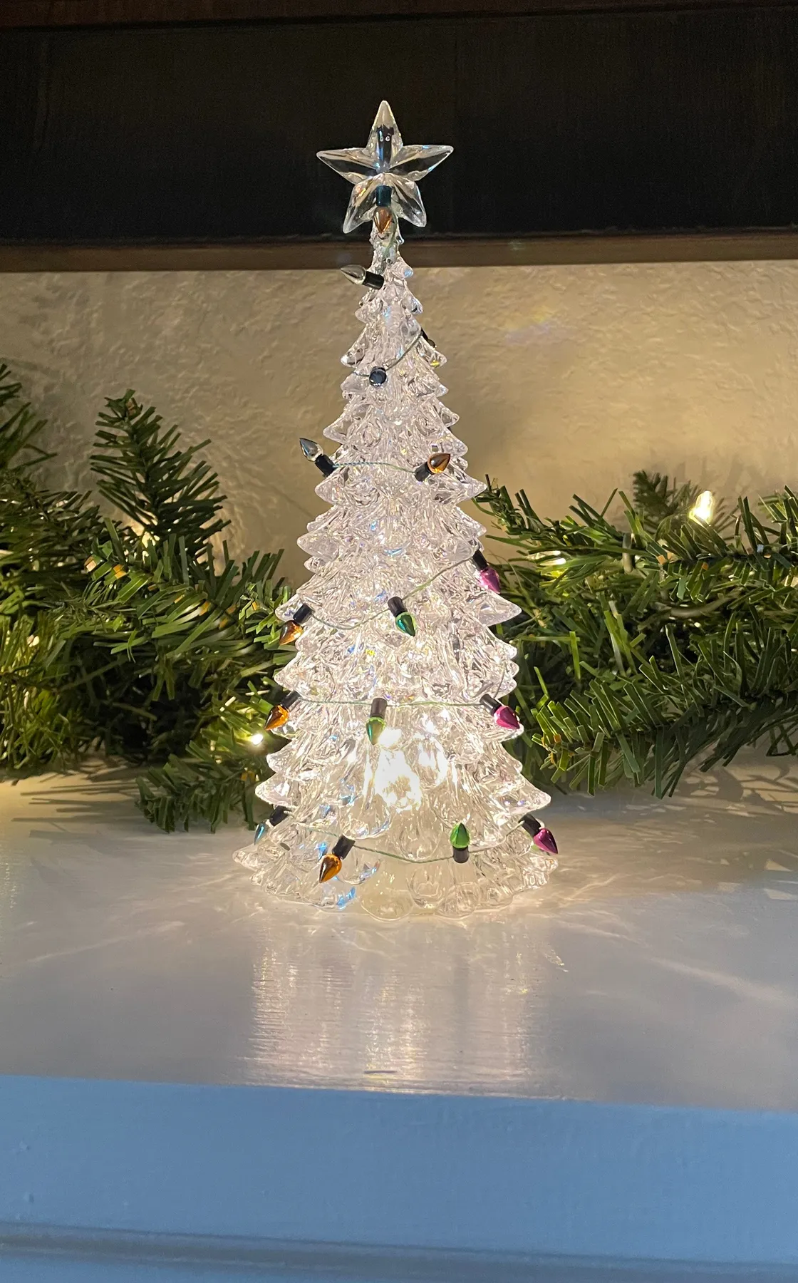 Lighted Clear Acrylic Christmas Tree with Sparkled Frosted Tips and Co -  Richards Expo