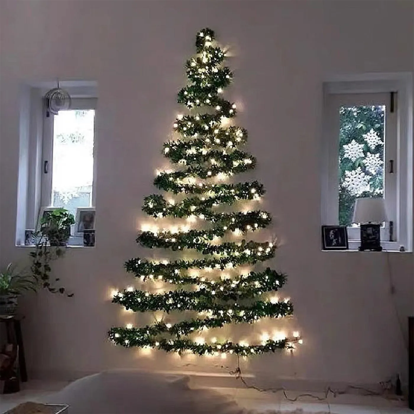 Lighted Garland Christmas, Christmas Decorations - New Christmas Rattan Lights DIY On Wall Christmas Tree Holiday Atmospheres Decoration Lights Window - Walmart.ca