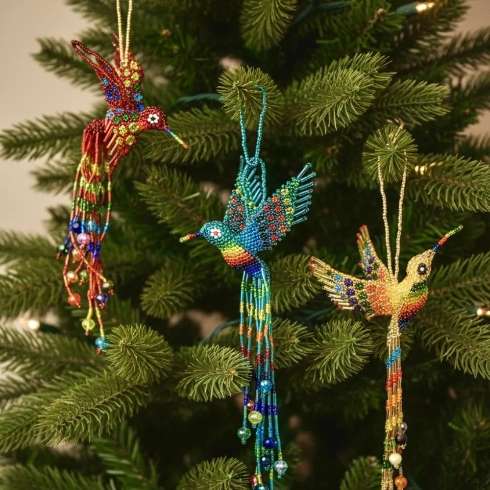 Lot Of 13 Handmade Bird Beaded Felt Christmas Tree Ornament Multicolor Cute  DIY Felt Bird Ornament (