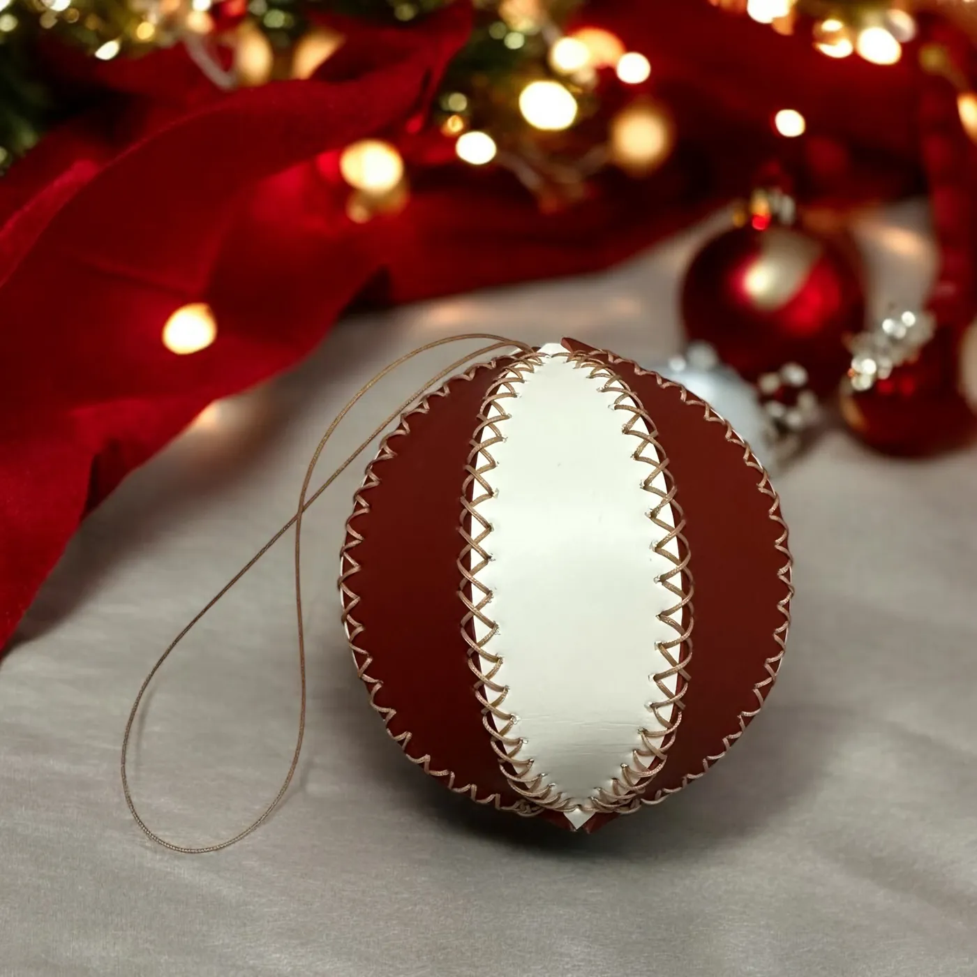 Luxury Leather Christmas Bauble | Handcrafted Tree Décor UK – Lion LeatherCraftUk