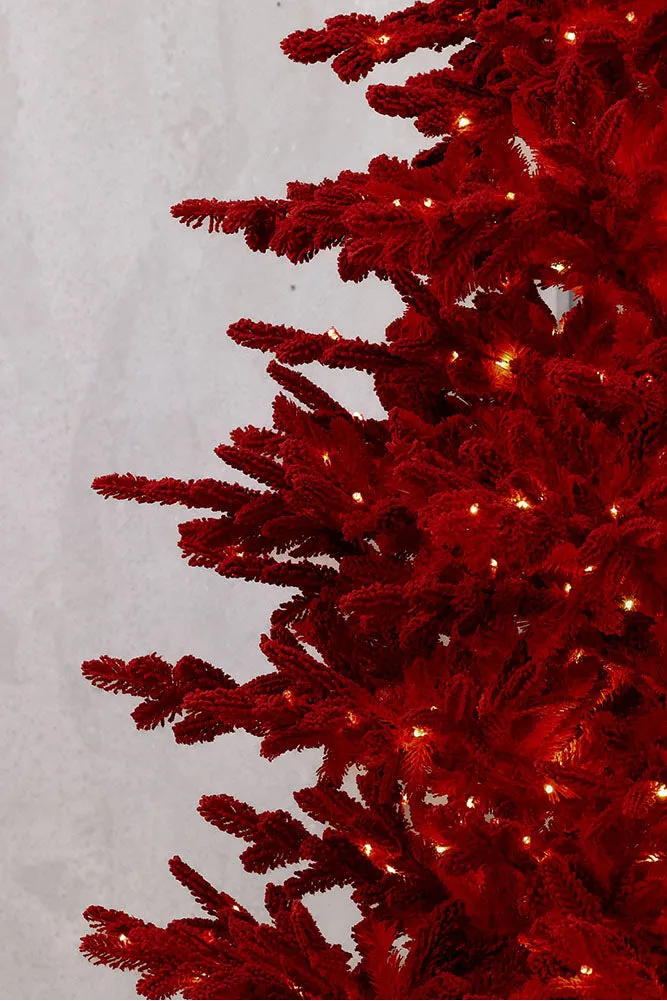 Luxury Pre-Lit Ruby Red Christmas Tree | 6ft & 8ft | Dancer & Dasher