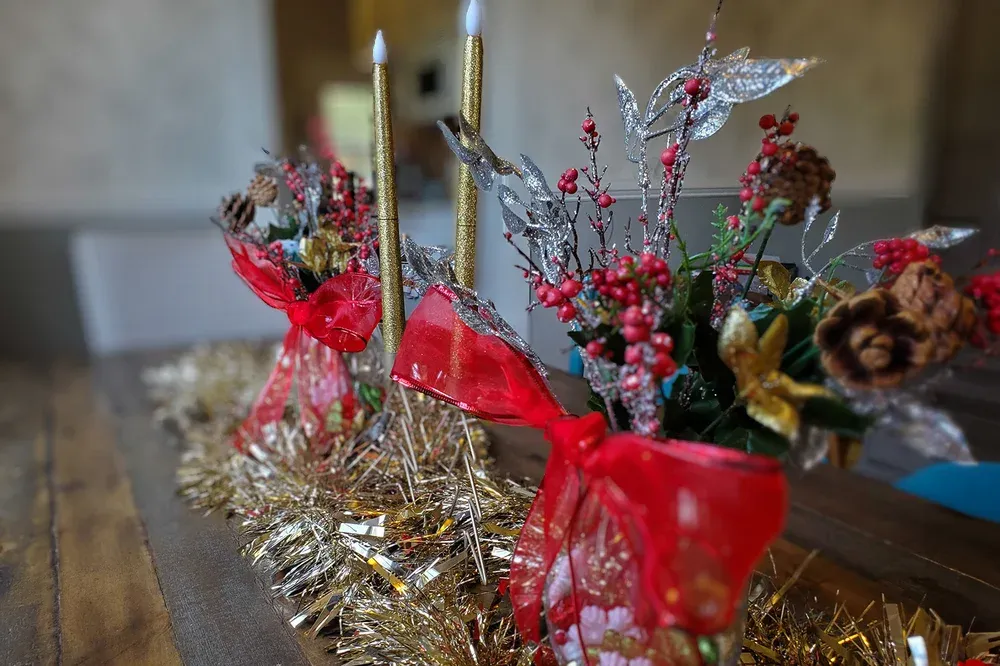 Make Your Christmas Festive for $25 or Less With DIY Dollar Tree Table Centerpieces