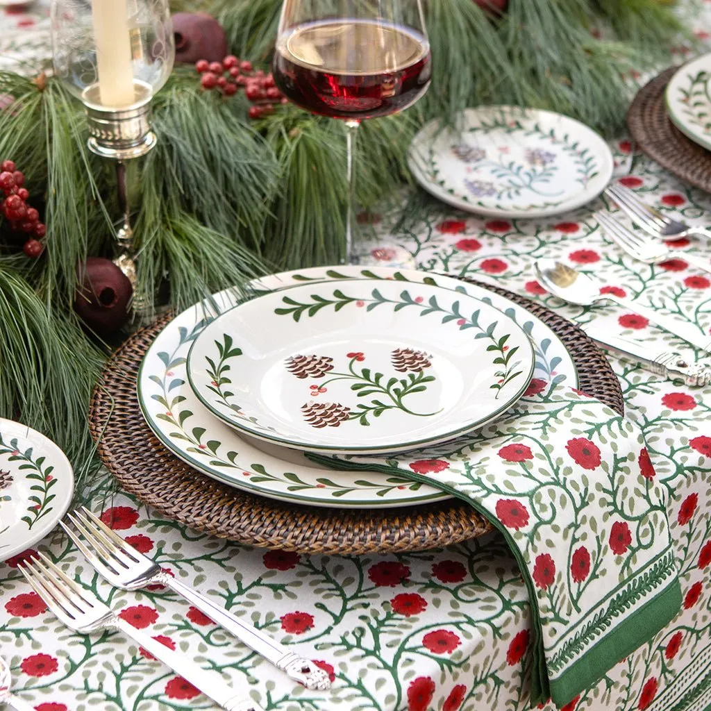 Modern Christmas Salad Plates Winterberry® Set Of Red Ribbon Salad Plates