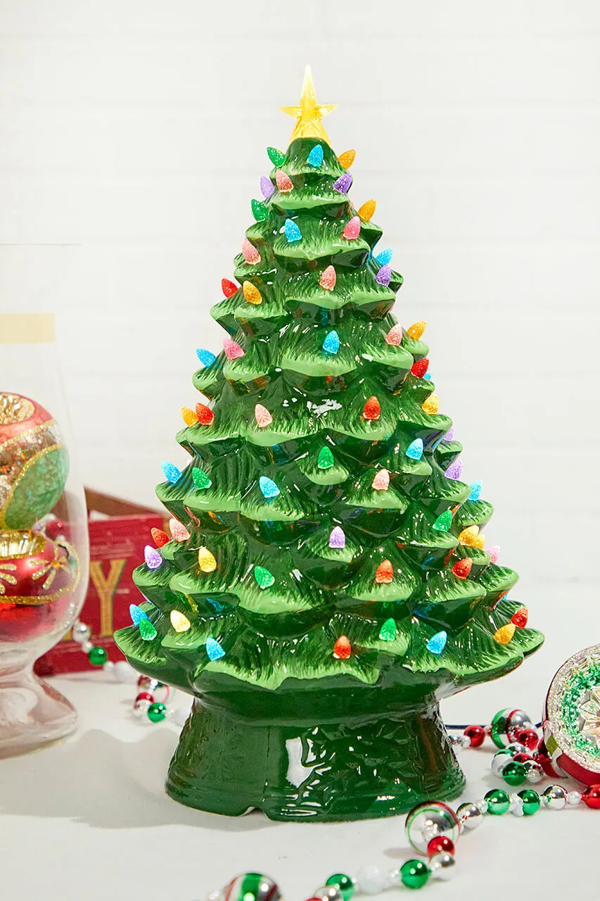 Mr. Christmas Nostalgic Ceramic 18' Christmas Tree Green