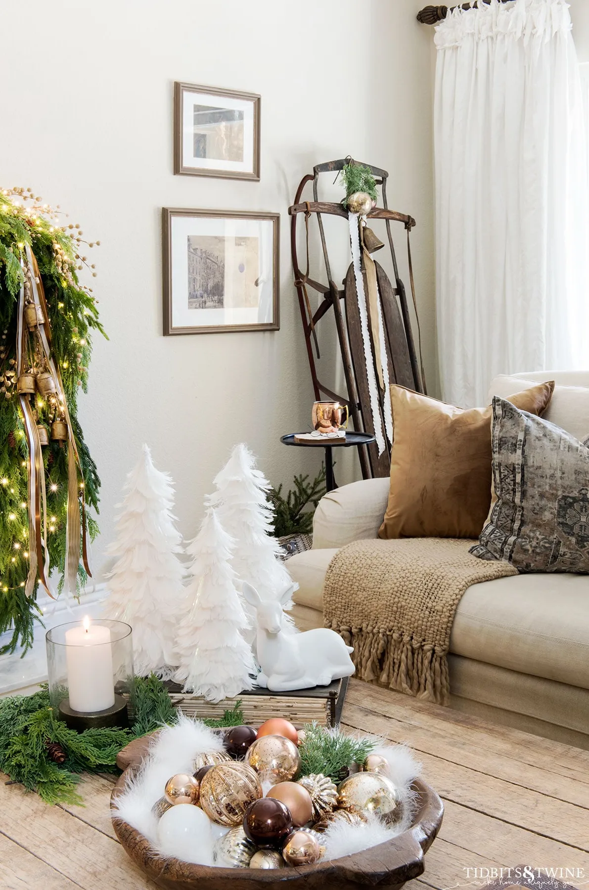 My Christmas Living Room Tour 2023 - Tidbits&Twine