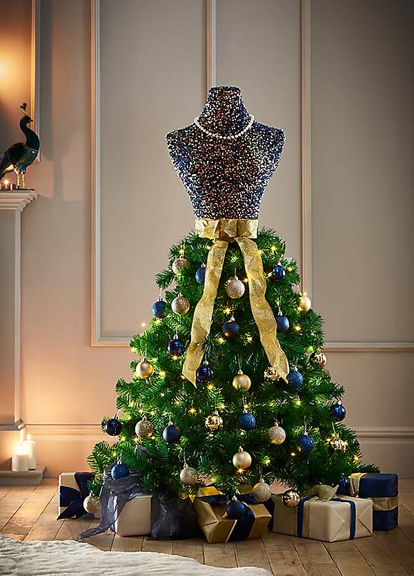 Navy Blue & Sequin Mannequin Christmas Tree | Kaleidoscope