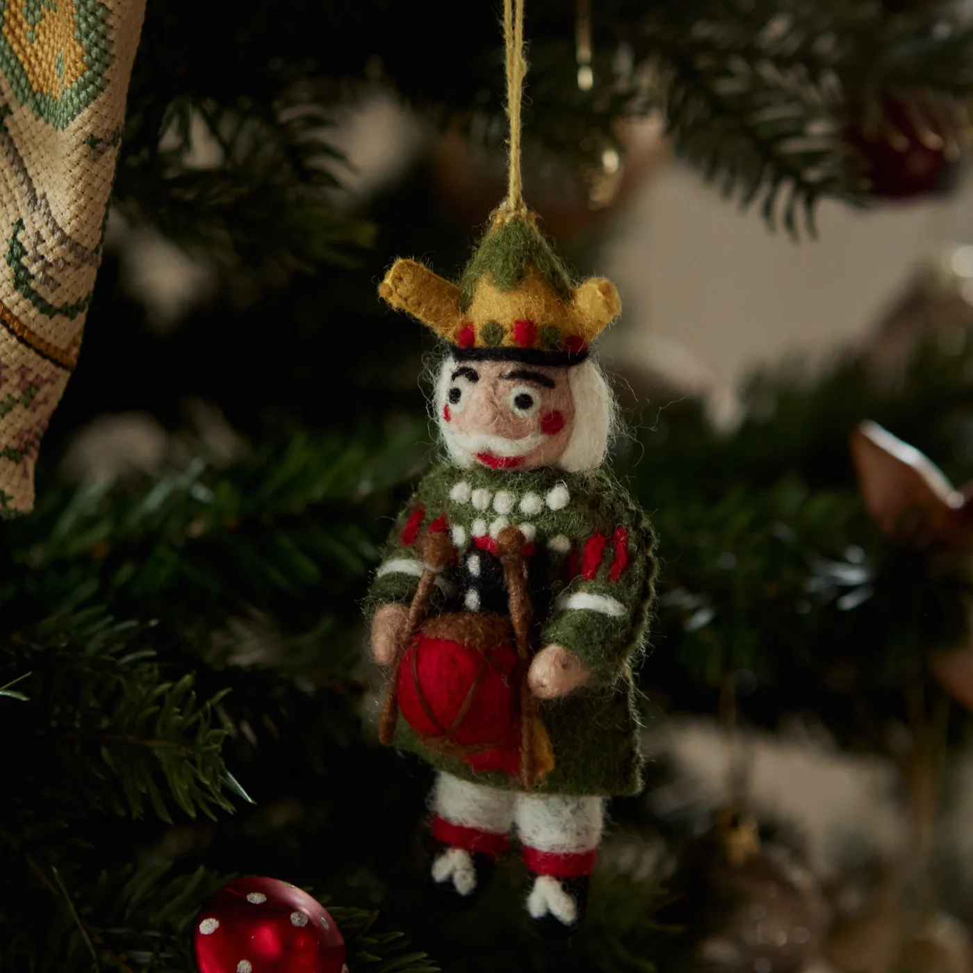 Nutcracker Ornament - Green | Handcrafted Holiday Decoration