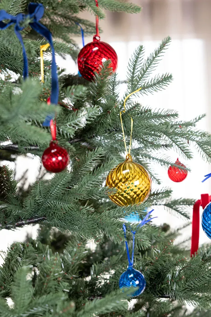 Opacity Christmas tree bauble M Ø8 cm 2-pack, Red