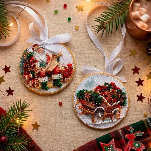 Ornament Kit Mary Maxim Christmas Ornaments Sparkly Beaded Tree Ornament Kit