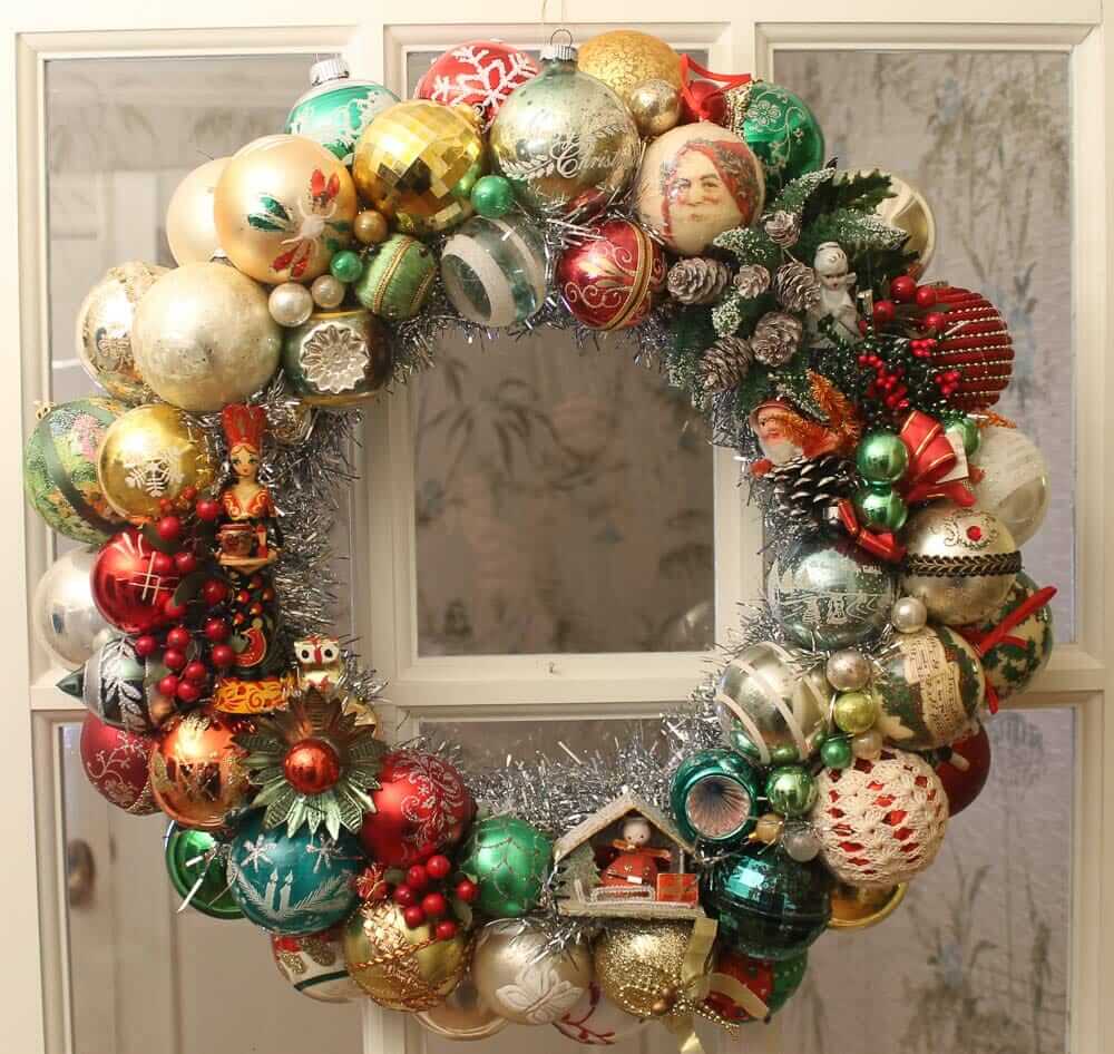 Ornament wreath #2 for 2018 - tarnished 'Old World' Christmas - Retro Renovation