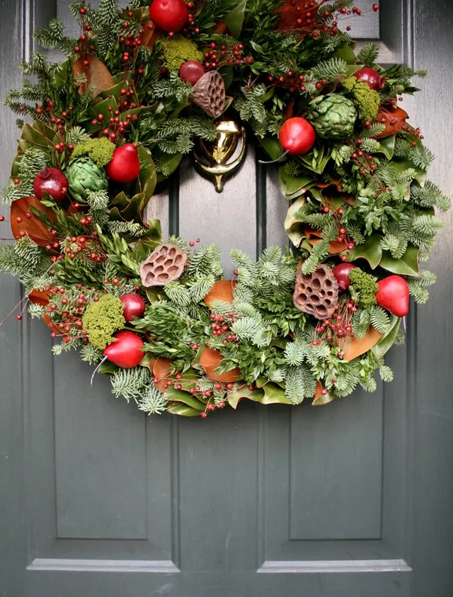Our Colonial Christmas Front Door