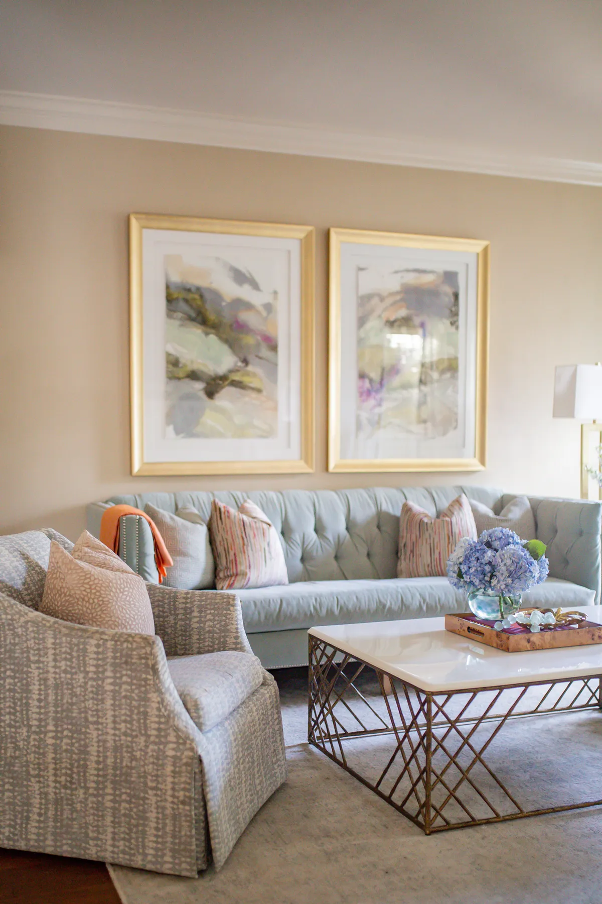 Our Southern Transitional Living Room Decor - Glitter & Gingham