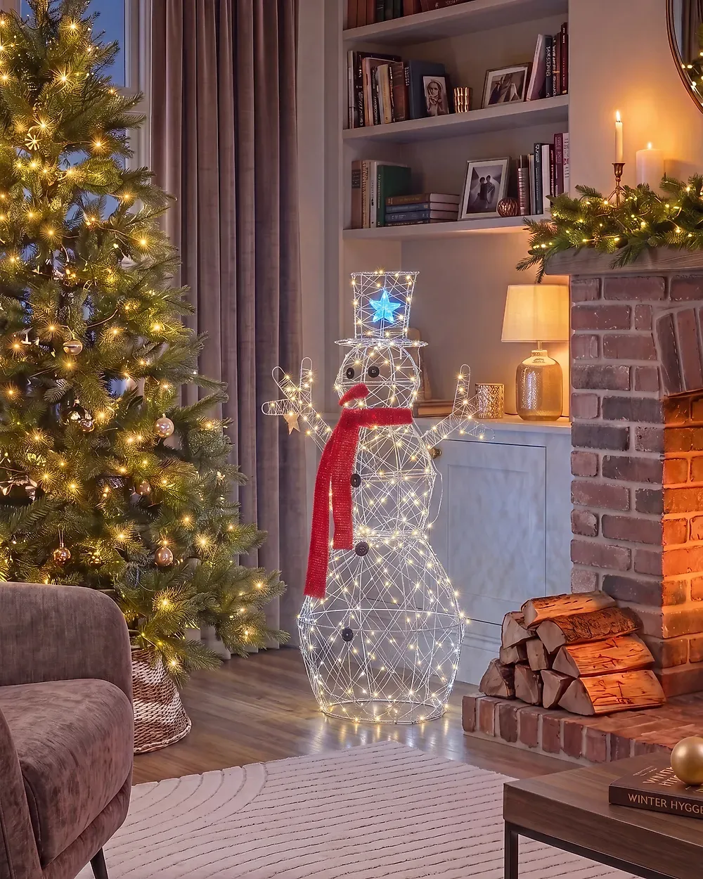 Outdoor Decoration LED VASMAN 93 cm Snowman White - Beliani.es
