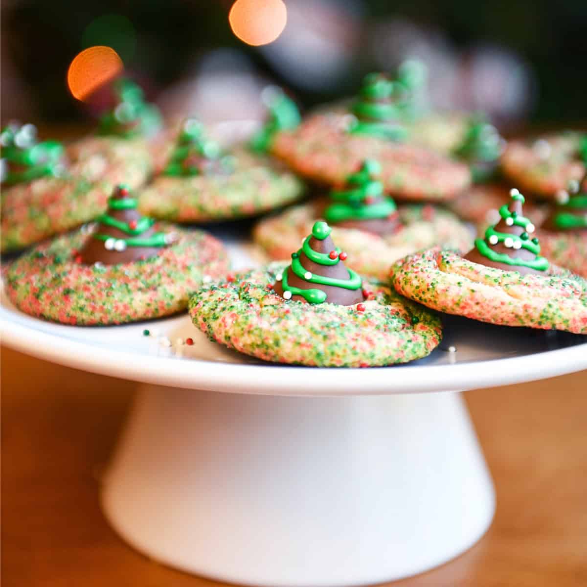 Peanut Butter Christmas Tree Kiss Cookies - Learned it from My Mom