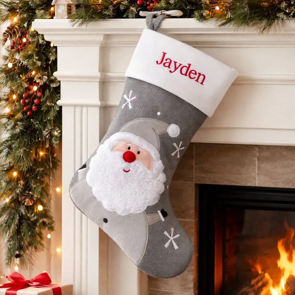 Personalised Santa Stocking Personalised Jute Christmas Stocking, Custom  Name Christmas Stocking, – The Customise Company
