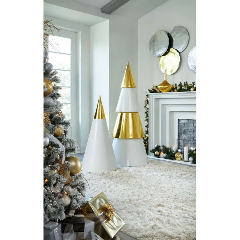 Phillips Collection Christmas Tree, Cona, White And Gold Leaf | Perigold