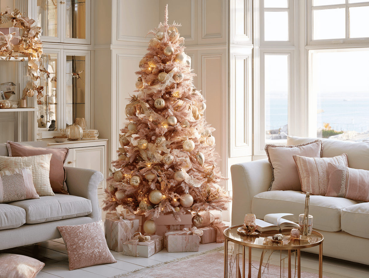 Pink And Gold Christmas Tree Romantic Pink Christmas Decorations And A Pink  Christmas Tree