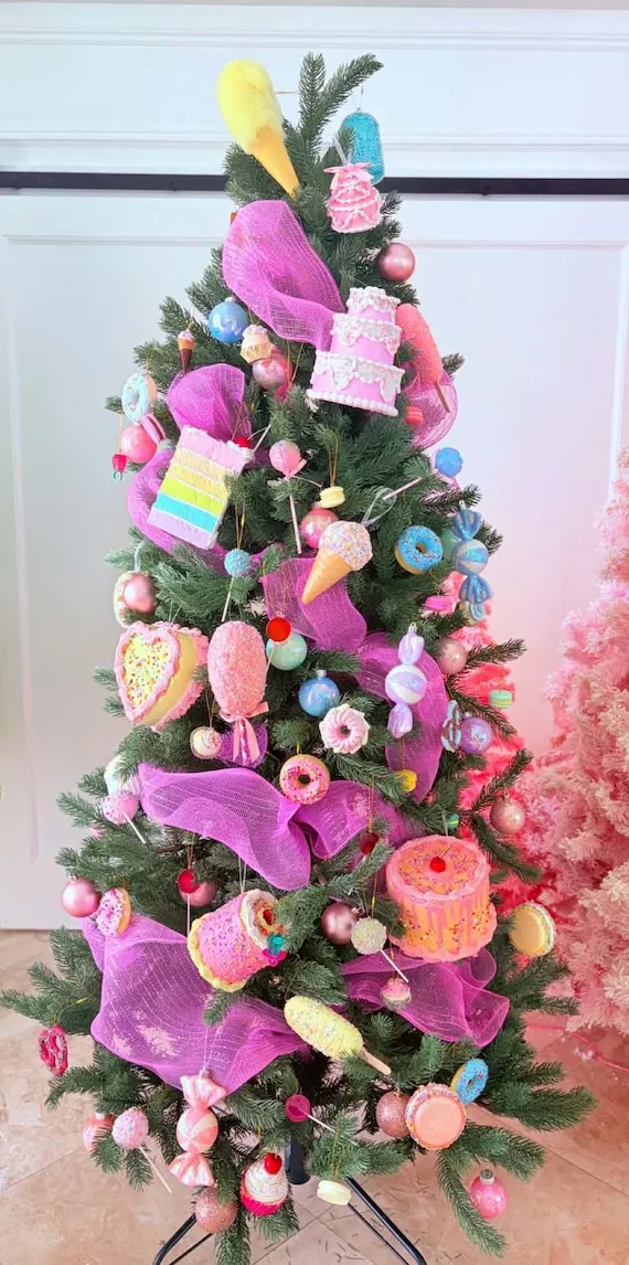Pink Christmas Decor Sweet Treats Ornaments Candyland Christmas Ornaments  Kit! All In One, Huge Pastel, Cake And Candy New And Improved Each Year!  Free