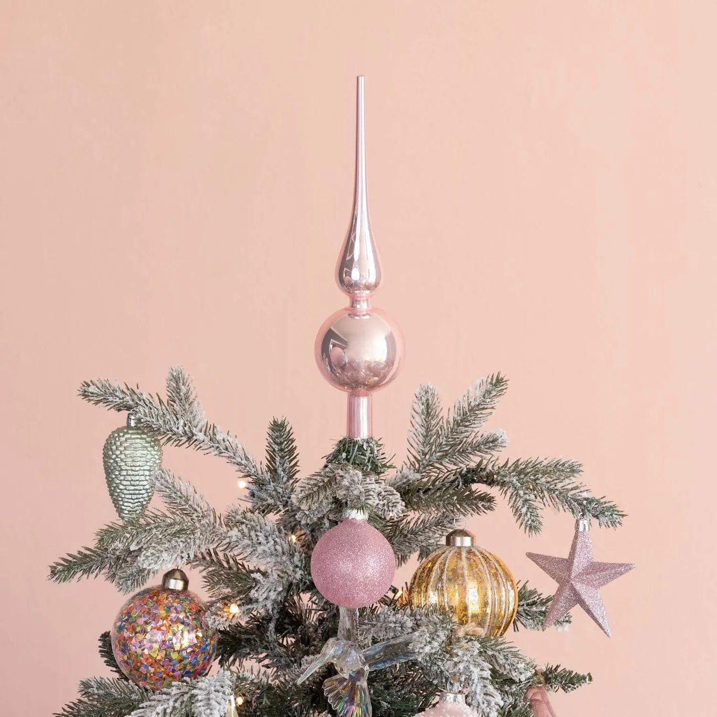 Pink Glass Christmas Ornaments Shiny-Brite™ Pink Glass Tabletop Tree Vintage  Charm West Elm UK