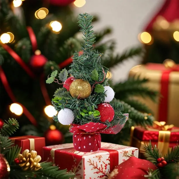 Plastic Tree Ornament 25x13x13cm Mini Christmas Tree with Red Fruit Ornaments Green Plastic Desktop Christmas Decoration for Scene Arrangement(1PCS) JASKFLY - Walmart.ca