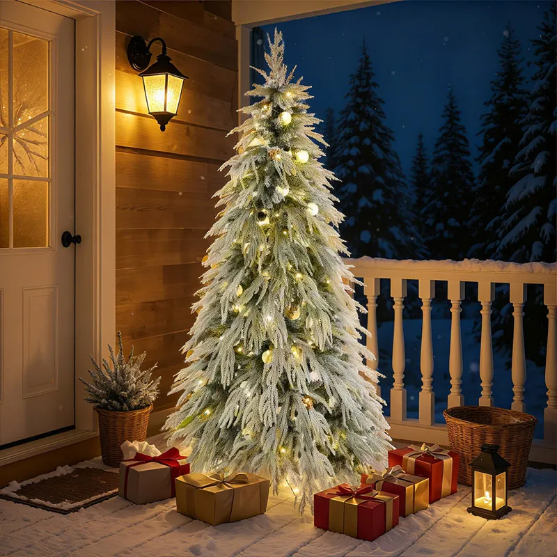 Red Barrel Studio 6FT Pre-Lit Spruce Snow Flocked Christmas Tree,  Artificial Hinged Xmas Tree with LED Lights, Holiday Office Home Décor -  Wayfair Canada
