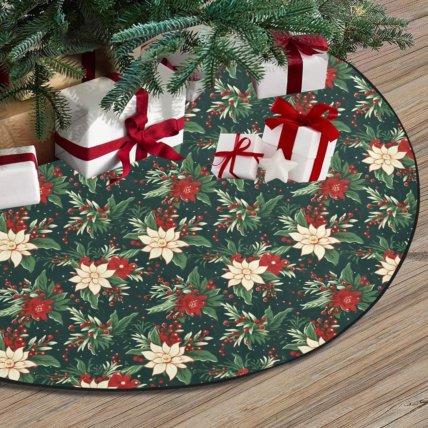 Retro Christmas Skirt Burgundy Christmas Tree Skirt Vintage Christmas Tree  Skirt Knitted Tree Skirt Christmas Temu