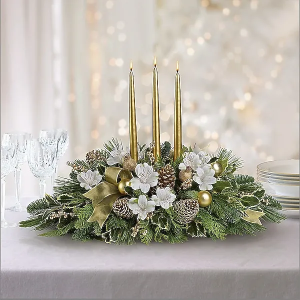 Royal Christmas Centerpiece in Santa Monica CA - Edelweiss Flower Boutique & Flower Delivery Local Florist