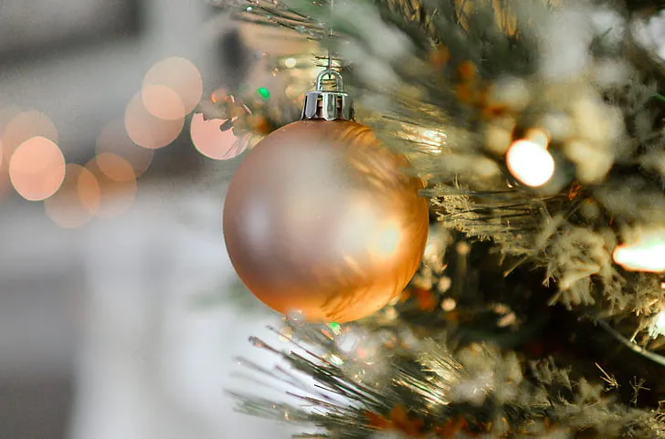Royalty-Free photo: Gold Christmas Ball Decor | PickPik