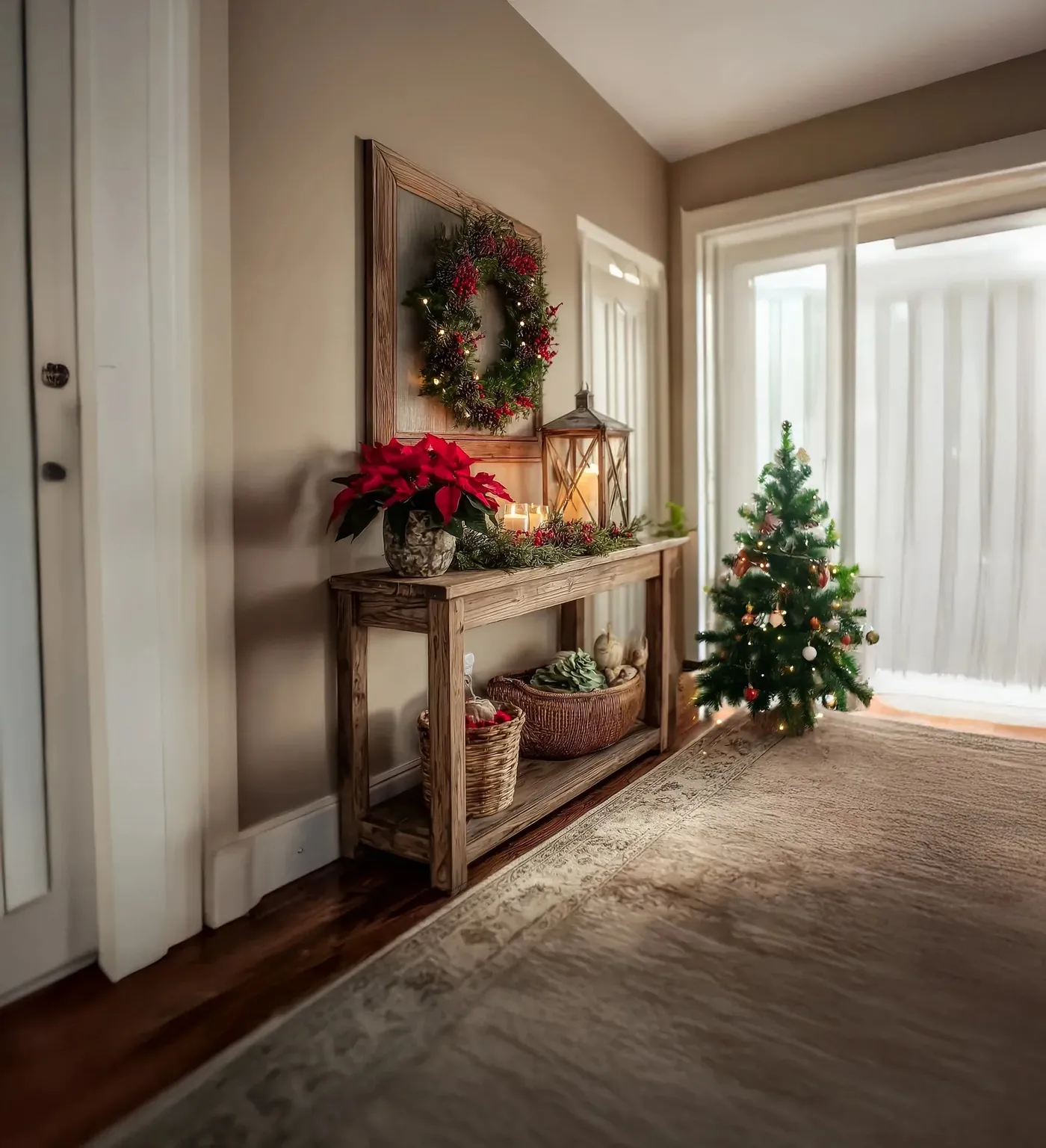 Rustic Farmhouse Console Table – Handmade Solid Wood Entryway & Narrow  Hallway Table