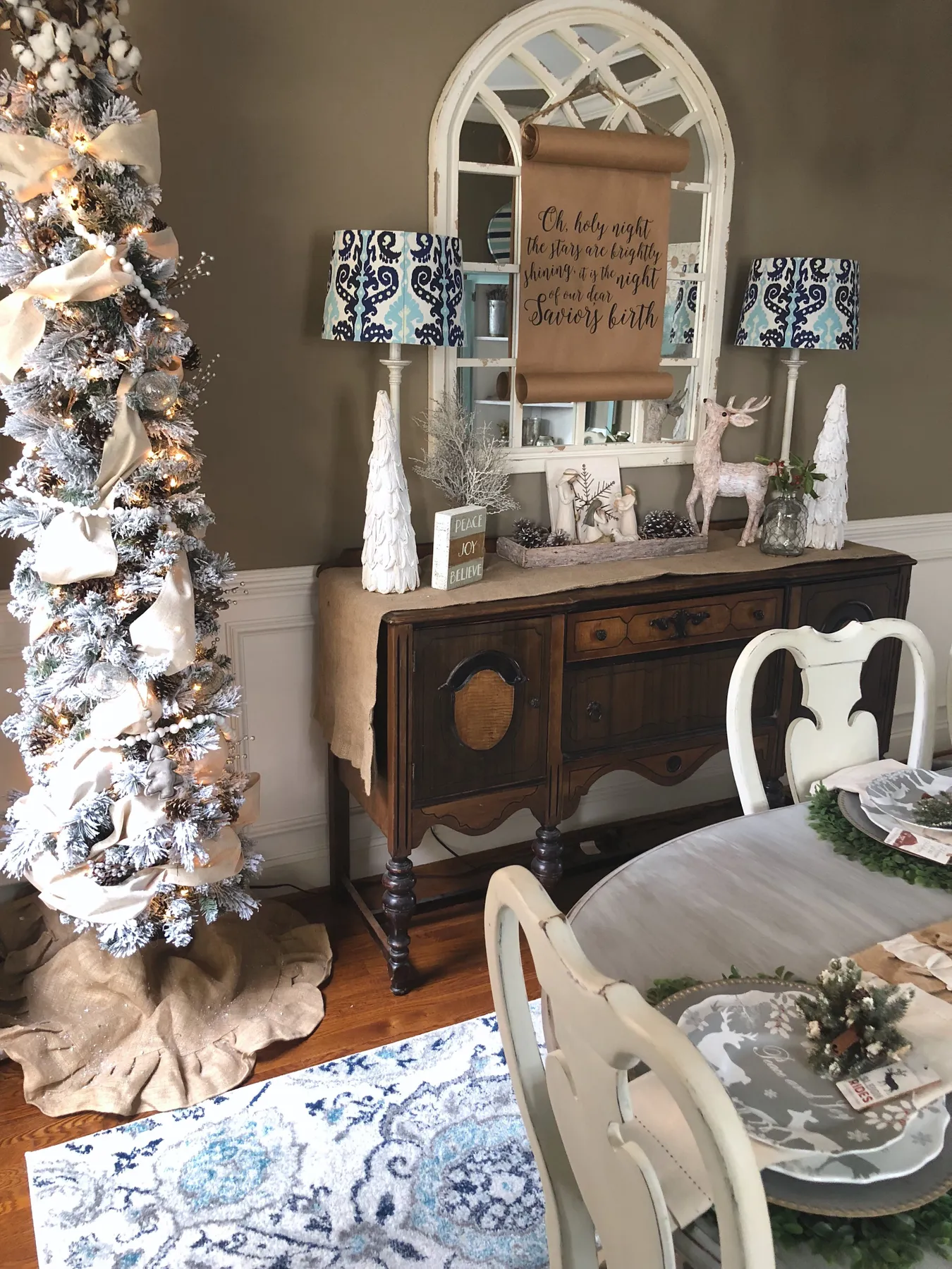 Rustic Glam Christmas Dining room with touches of farmhouse and elegance! -  Wilshire Collections