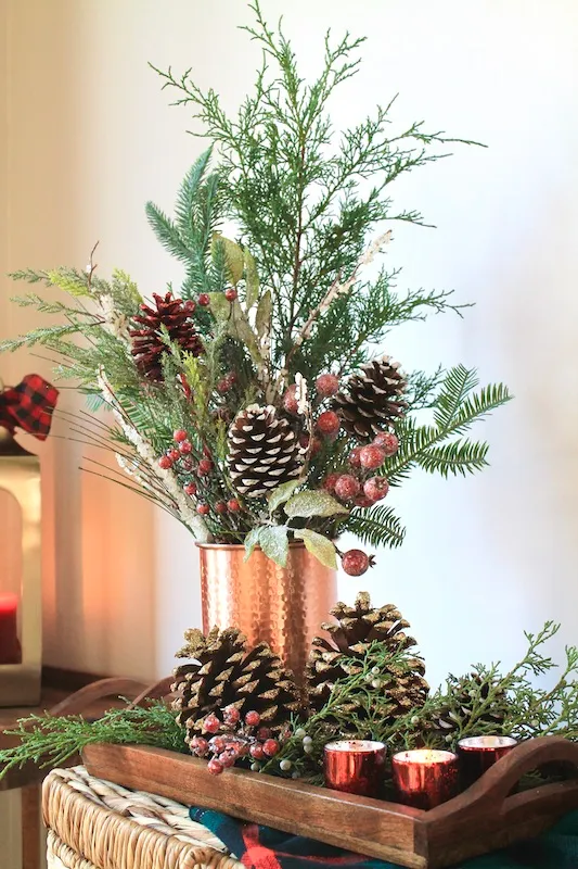 Rustic Winter Woods DIY Christmas Coffee Table Decorations