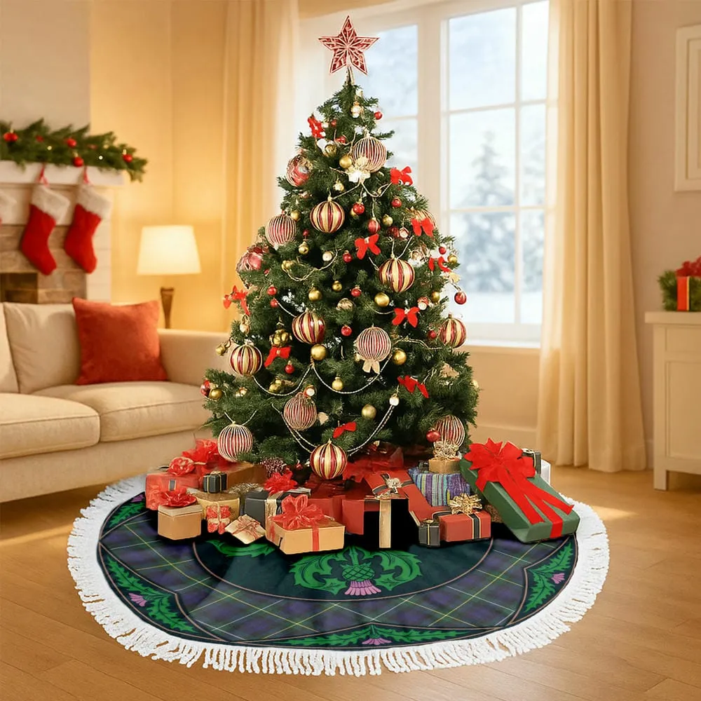 Scottish Campbell Argyll Modern Tartan Christmas Tree Skirt Old Scottish Thistle Flower Tartanplaid.co – Tartan Plaid