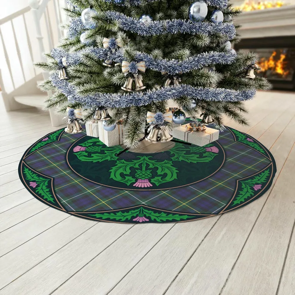 Scottish Campbell Argyll Modern Tartan Christmas Tree Skirt Old Scottish Thistle Flower Tartanplaid.co – Tartan Plaid