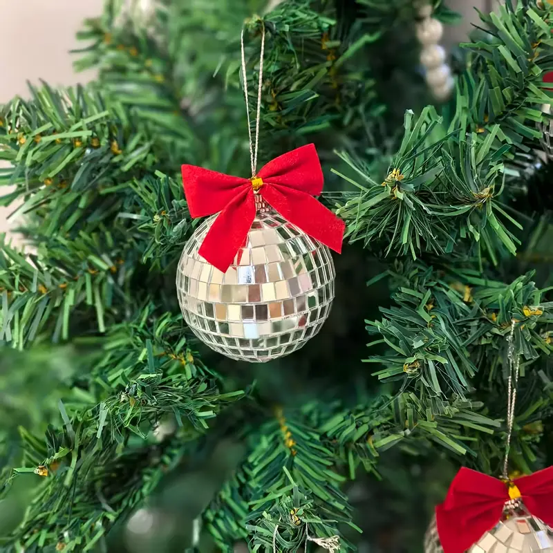 set 6 sparkling glass spheres bows perfect christmas - Temu Bahrain