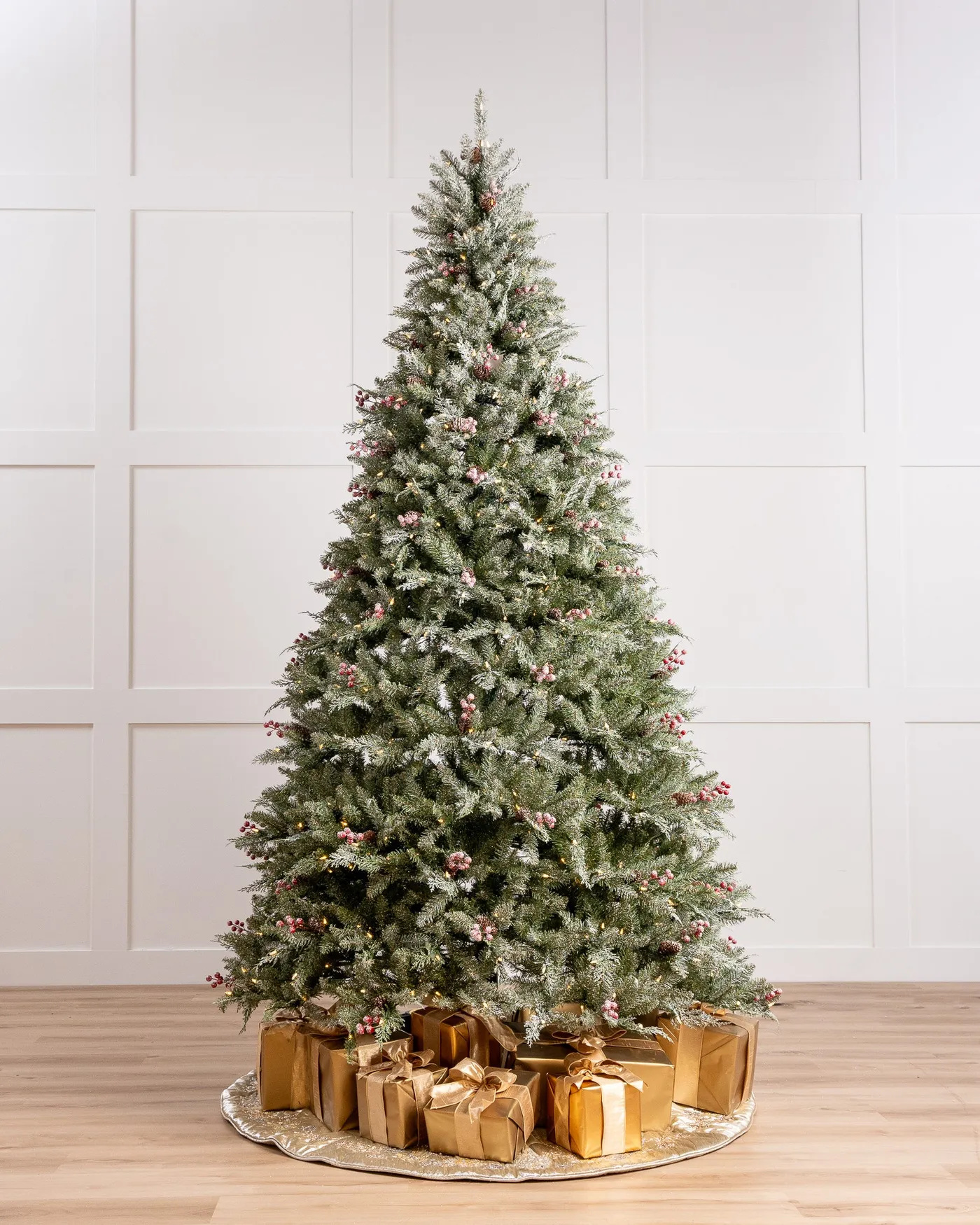 Shimmering Pine Tree Pre-Lit Warm White LED Lights – The Christmas Palace