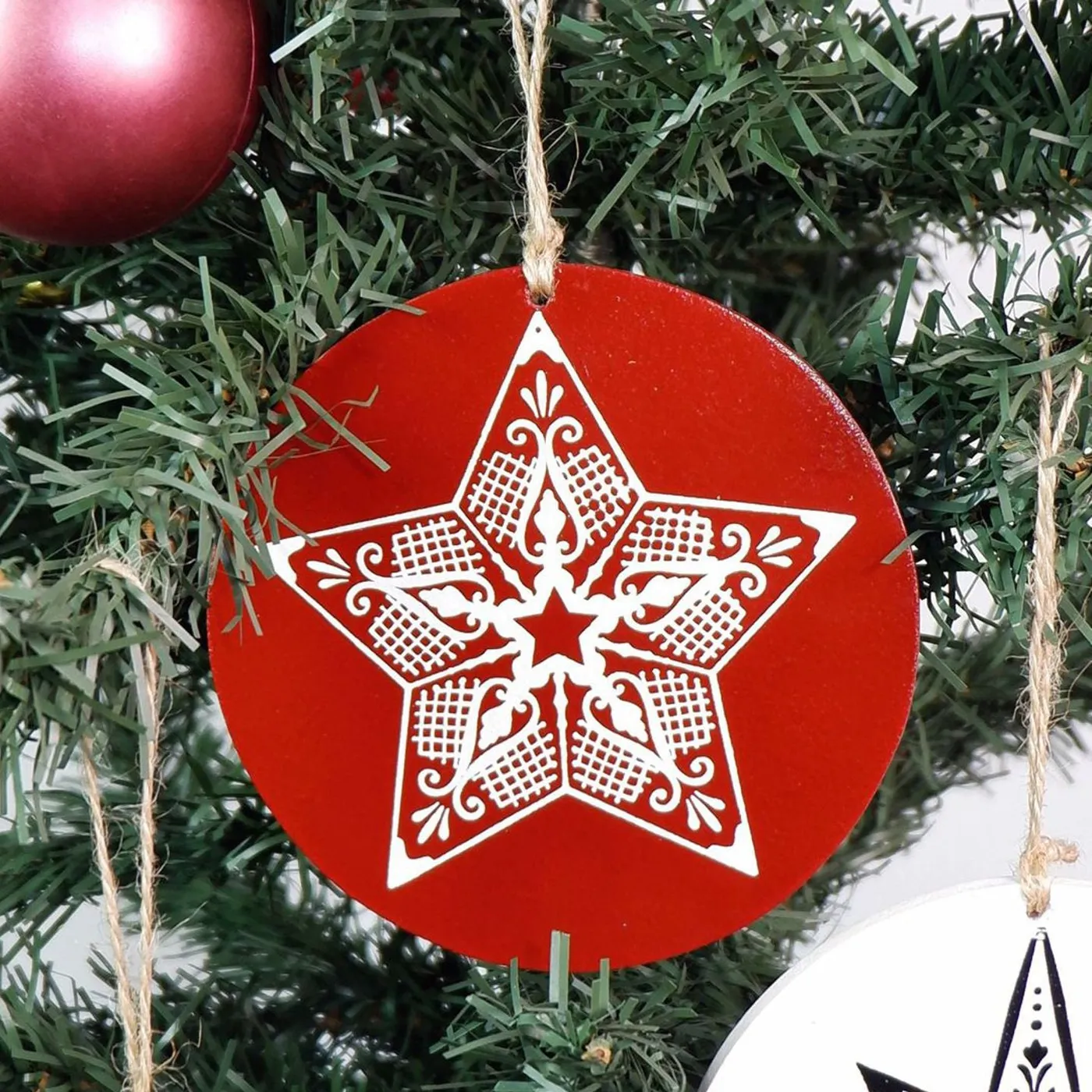 Silkscreen Ornaments | Original Round Christmas Ornaments | papemelroti